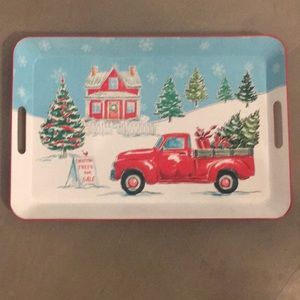 Red Truck metal serving tray